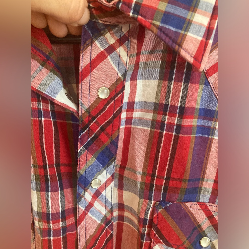 Vintage Short Sleeve Wrangler Pearl Snap - Picture 6 of 16